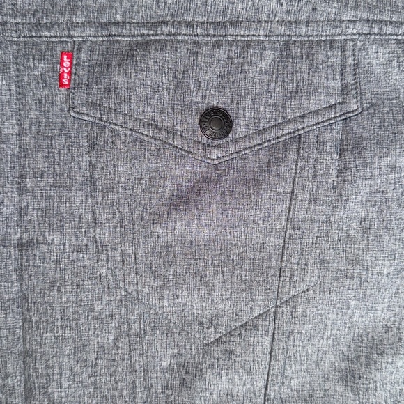 Levi's Men’s Gray Soft Shell Trucker Jacket Jacket size 2XLT Polyester like new - Picture 11 of 12